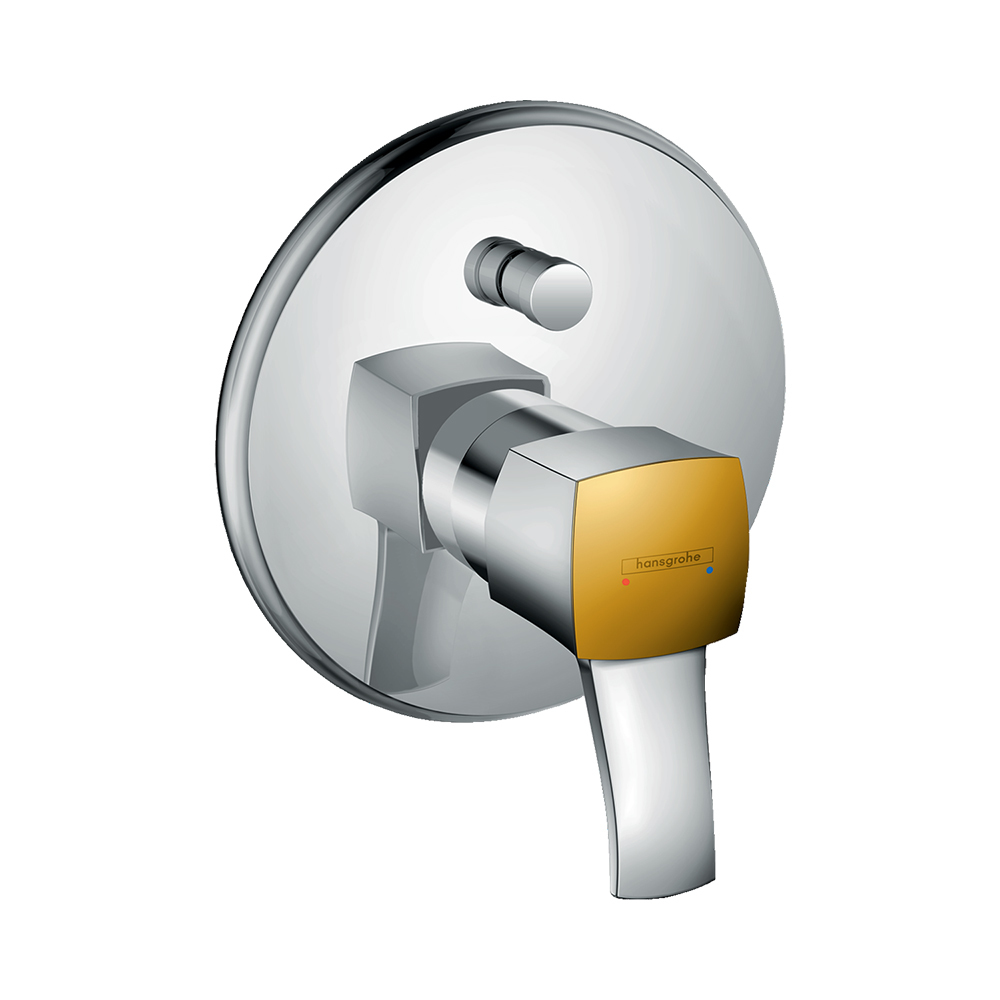 Купить Hansgrohe Metropol Classic Смеситель для ванны однорычажный с рычаговой рукояткой СМ хром-золото 31345090 в магазине wardena.ru