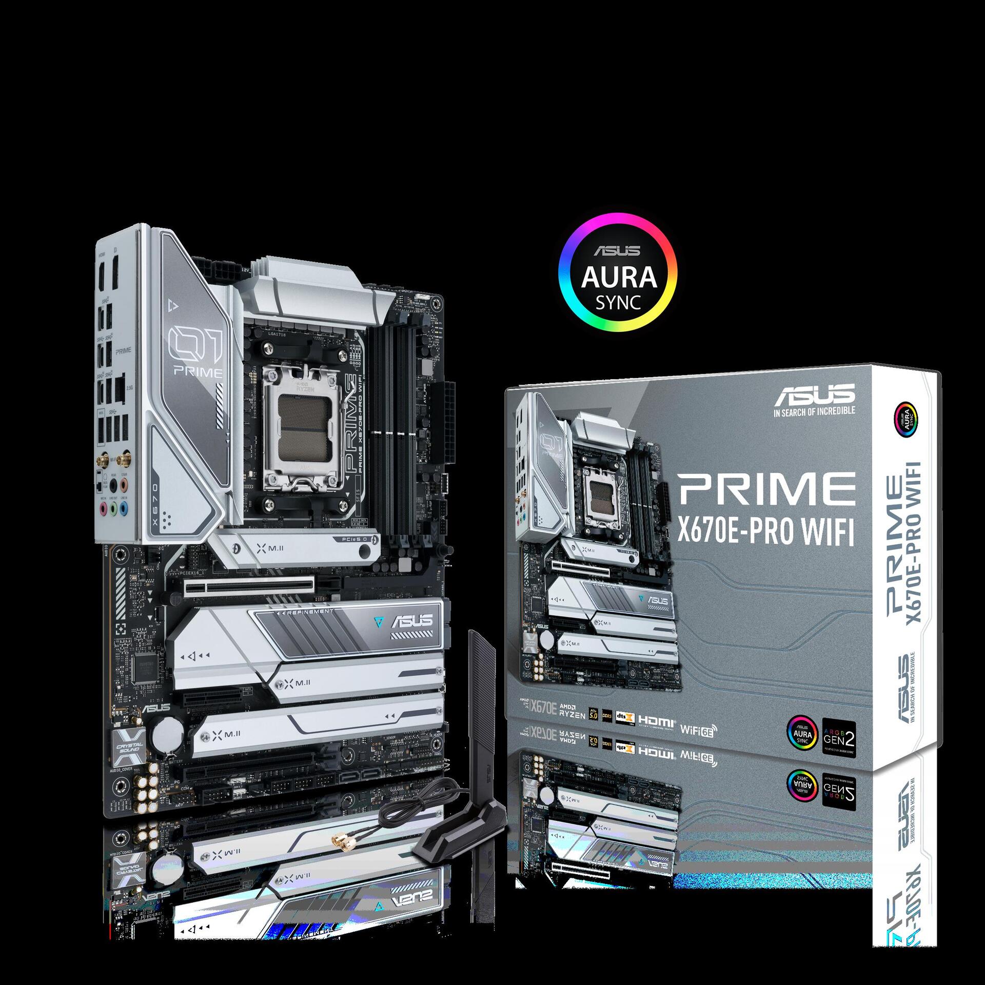 Купить ASUS Prime X670E-PRO WIFI - Motherboard - ATX - Socket AM5 - AMD X670 Chipsatz - USB 3.2 Gen 1, USB 3.2 Gen 2, USB-C 3.2 Gen2, USB-C 3.2 Gen 2x2, USB-C 3.2 Gen 1 - 2.5 Gigabit LAN, Bluetooth, Wi-Fi - Onboard-Grafik (CPU (90MB1BL0-M0EAY0) в магазине wardena.ru