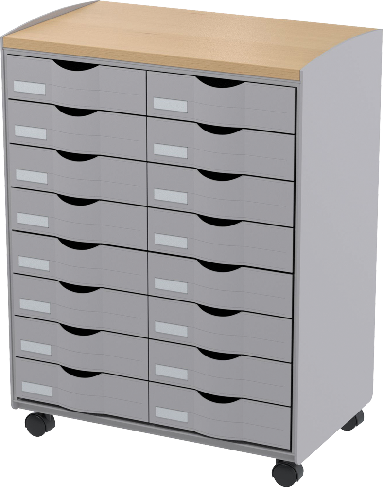 Купить Rollwagen 16 Schübe grau/buche (DT 162N.02.23) в магазине wardena.ru