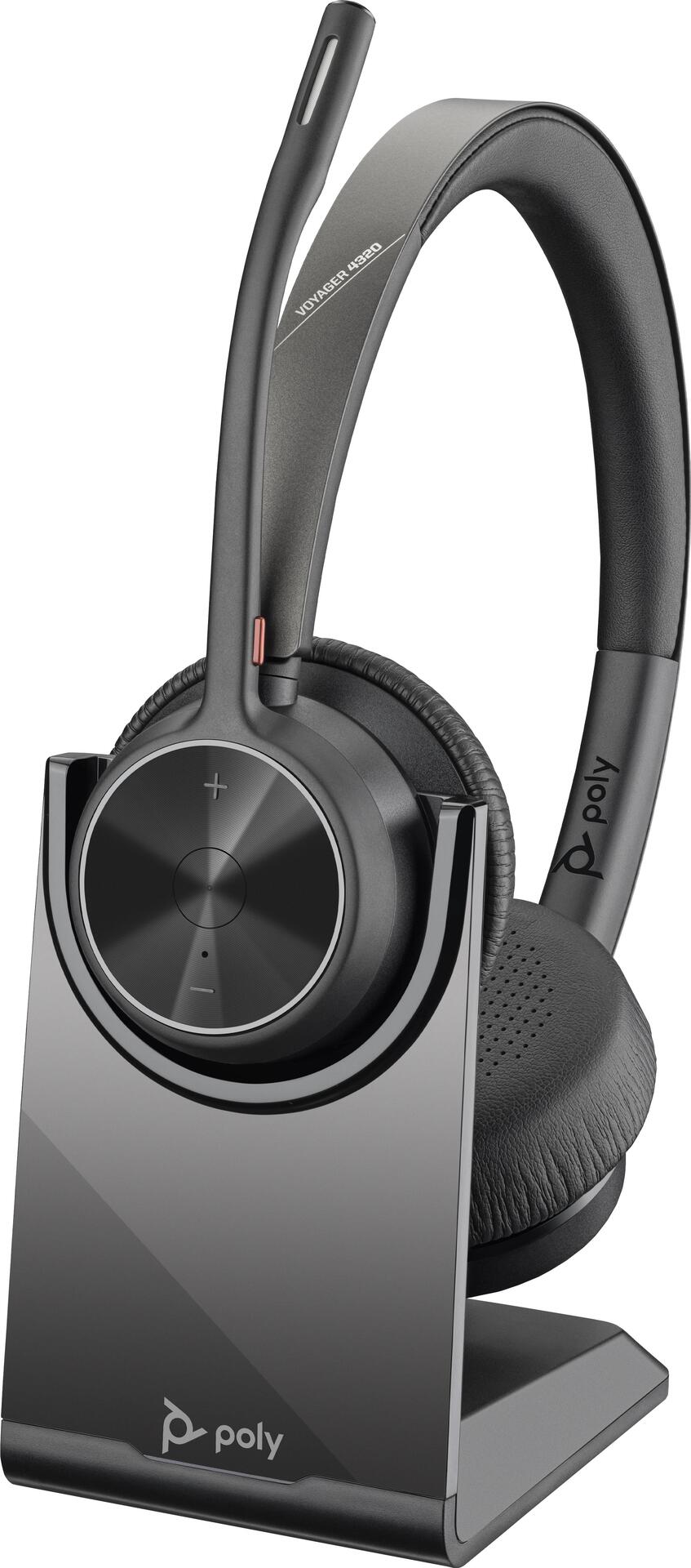 Купить HP Poly Voyager 4320 USB-C Headset with charge stand - Kabellos - Anrufe/Musik - 158 g - Kopfhörer - Schwarz (77Z31AA) в магазине wardena.ru