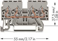 Купить WAGO 4-L-Durchgangsklemme 2,5qmm 870-831 grau 0,08-2,5qmm/4qmm 500V 6kV 870-831 (8700831) в магазине wardena.ru
