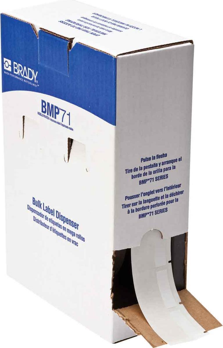 Купить Brady, BM71-33-427, matt Weiß/Transp. Vinyl, selbstlaminierend, 38,1 x 25,4(101,6)mm, für Kabeldurchmesser von 8-24mm, Großrolle (500 E.) (114878) в магазине wardena.ru