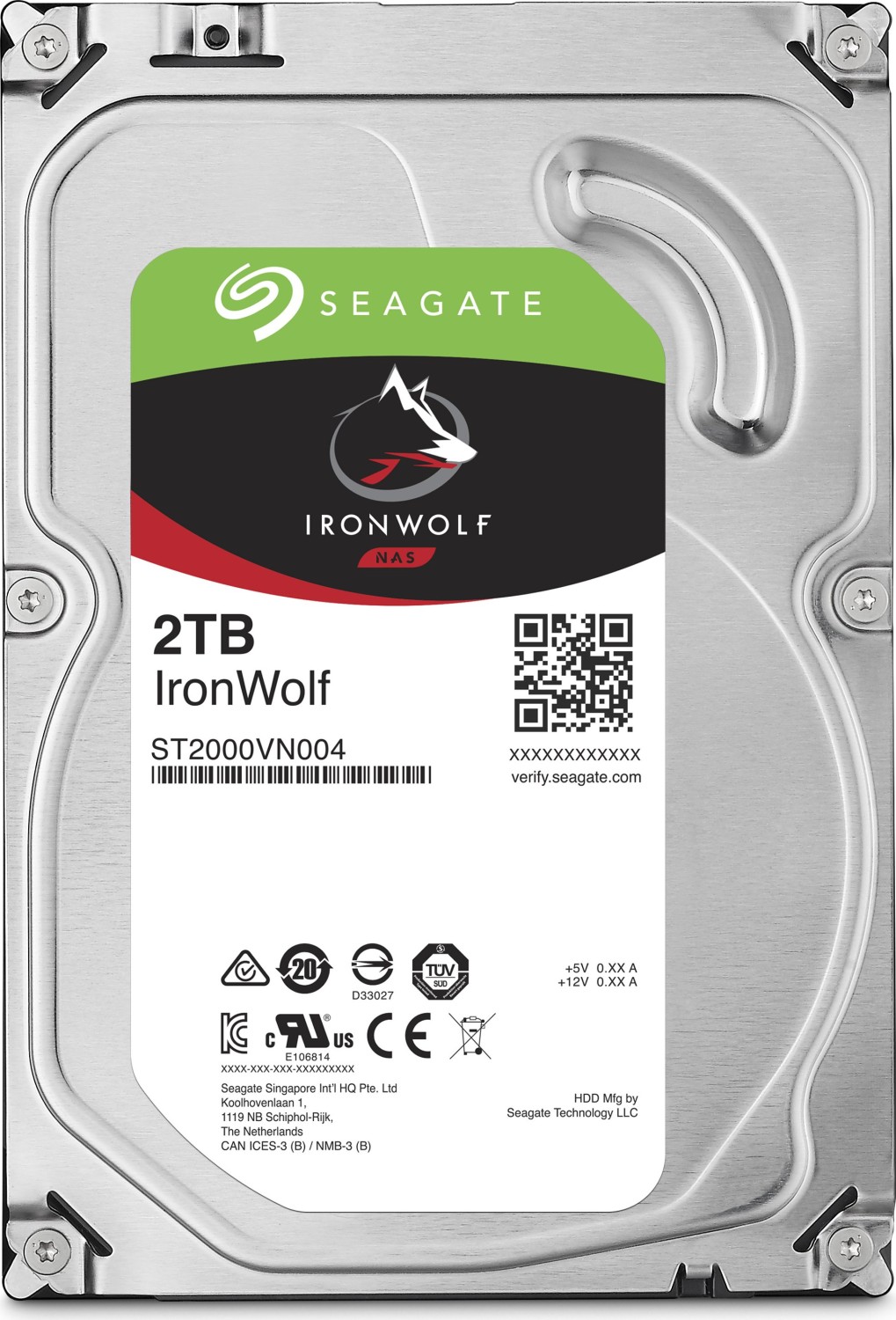 Купить Seagate IronWolf ST2000VN004 - Festplatte - 2TB - intern - 8,9 cm (3.5") - SATA 6Gb/s - 5900 U/min - Puffer: 64MB (ST2000VN004) в магазине wardena.ru
