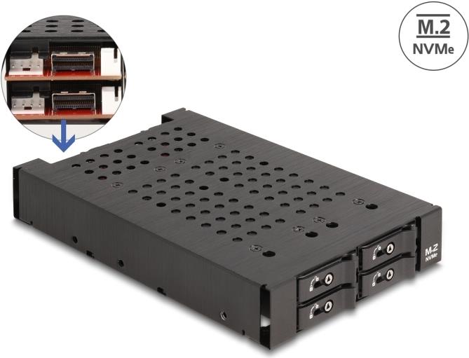 Купить Delock 3.5" Wechselrahmen für 4x M.2 NVMe SSD mit Slim SAS SFF-8654 Anschluss (47072) в магазине wardena.ru