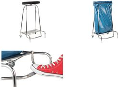 Купить APS Müllsackständer, 120 Liter, silber aus Edelstahl, 2 Lenkrollen mit Feststellern, - 1 Stück (580) в магазине wardena.ru