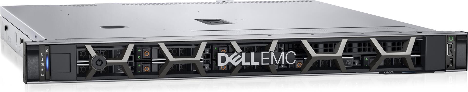 Купить Dell PowerEdge R350 - Server - Rack-Montage - 1U - 1-Weg - 1 x Xeon E-2314 / 2.8 GHz - RAM 16 GB - SAS - Hot-Swap 6.4 cm (2.5") Schacht/Schächte - SSD 480 GB - Matrox G200 - GigE - kein Betriebssystem - Monitor: keiner - (K8KR0) в магазине wardena.ru