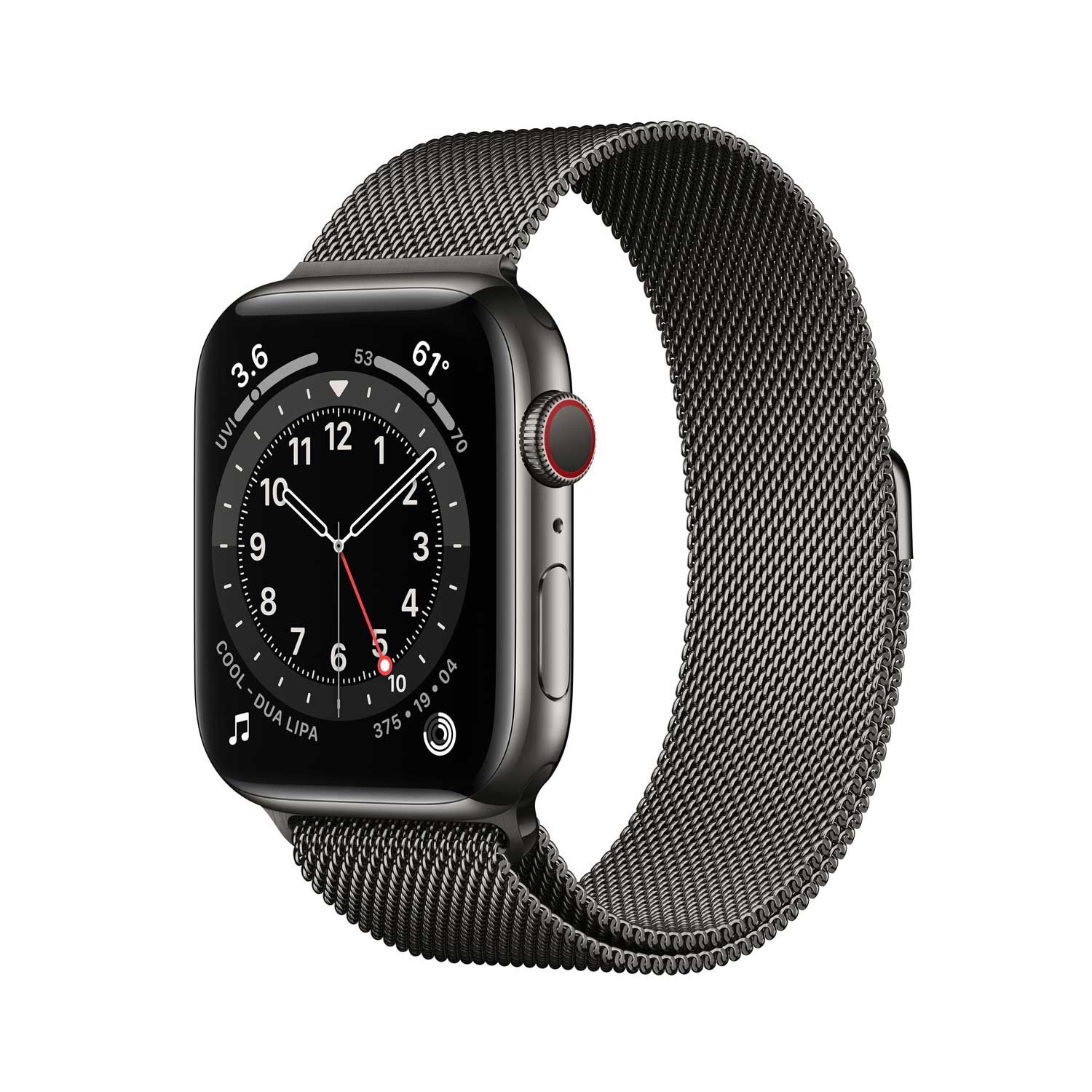 Купить Apple Watch Series 6 (GPS + Cellular) - 44 mm - Graphite Stainless Steel - intelligente Uhr mit Milanaise Armband - Edelstahl-Geflecht - Graphit - Handgelenkgröße: 150-200 mm - 32 GB - Wi-Fi, Bluetooth - 4G - 47.1 g (M09J3FD/A) в магазине wardena.ru