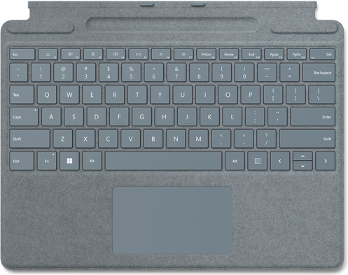 Купить Microsoft Surface Pro Signature Keyboard - Tastatur - mit Touchpad, Beschleunigungsmesser, Surface Slim Pen 2 Ablage- und Ladeschale - QWERTZ - Deutsch - Eisblau - kommerziell - für Surface Pro 8, Pro X (8XB-00045) в магазине wardena.ru
