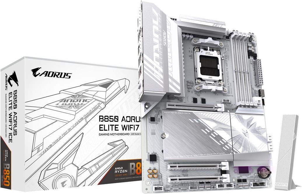 Купить Gigabyte B850 AORUS ELITE WF7 ICE ATX Mainboard - AM5 - DDR5 (B850 A ELITE WF7 ICE) в магазине wardena.ru