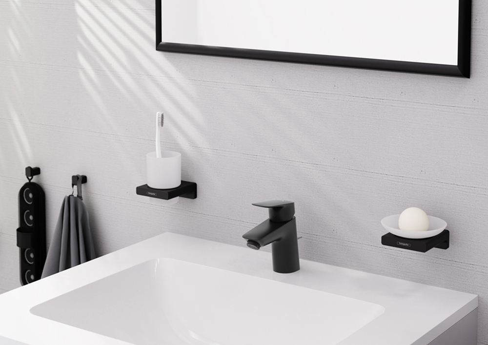 Купить Hansgrohe Logis Смеситель для раковины 70 черный матовый 71070670 в магазине wardena.ru