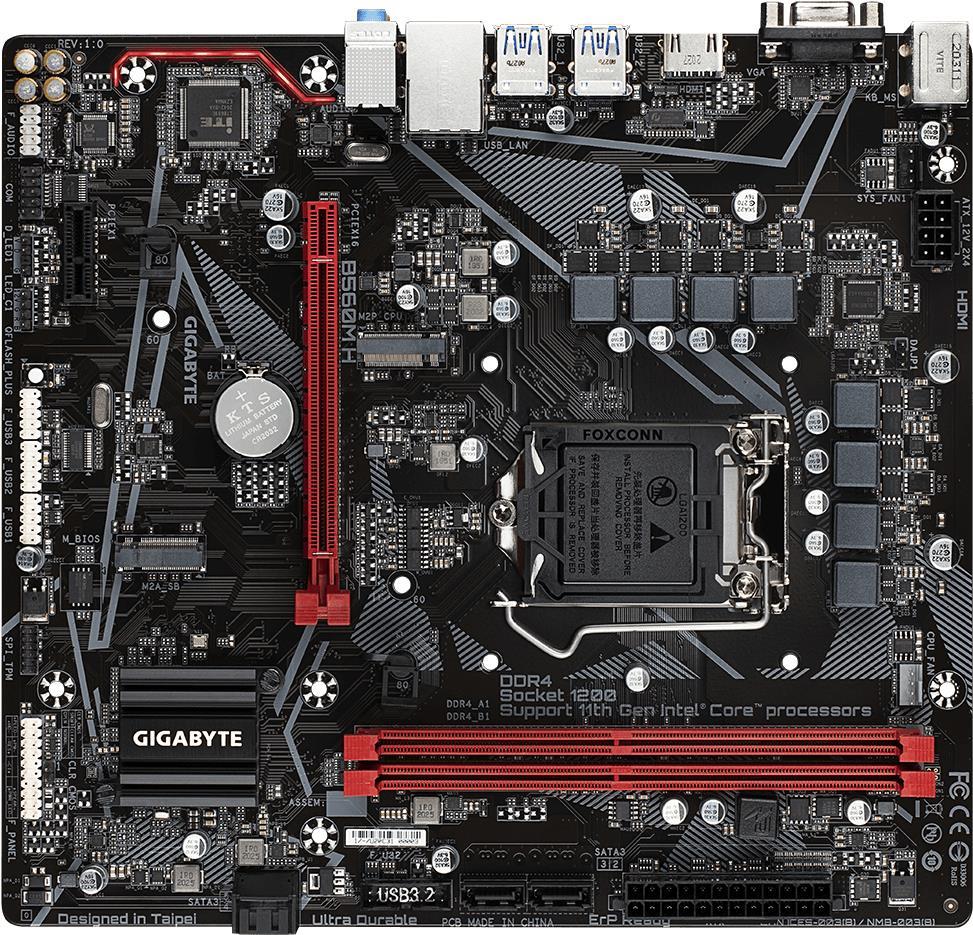 Купить Gigabyte B560M H - Intel - LGA 1200 - Intel® Celeron® - Intel® Core™ i3 - Intel Core i5 - Intel Core i7 - Intel Core i9 - Intel® Pentium® - LGA 1200 (Socket H5) - DDR4-SDRAM - 64 GB (B560M H) в магазине wardena.ru
