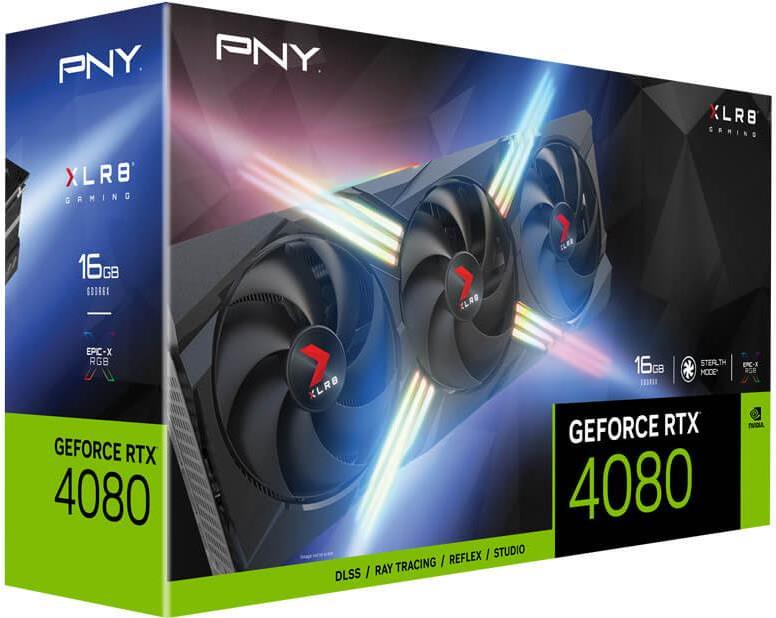 Купить PNY XLR8 GeForce RTX 4080 16GB Gaming VERTO EPIC-X RGB Overclocked Triple Fan - Grafikkarten - GeForce RTX 4080 - 16GB GDDR6X - PCIe 4,0 x16 - HDMI, 3 x DisplayPort (VCG408016TFXXPB1-O) в магазине wardena.ru