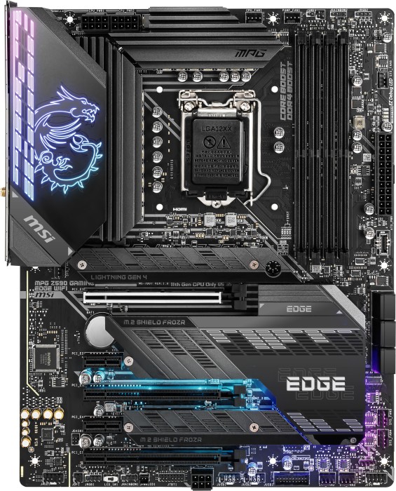 Купить MSI MPG Z590 GAMING EDGE WIFI - Motherboard - ATX - LGA1200-Sockel - Z590 Chipsatz - USB-C Gen2, USB 3.2 Gen 1, USB 3.2 Gen 2, USB-C Gen 2x2 - 2.5 Gigabit LAN, Wi-Fi, Bluetooth - Onboard-Grafik (CPU erforderlich) - HD Au (7D07-001R) в магазине wardena.ru
