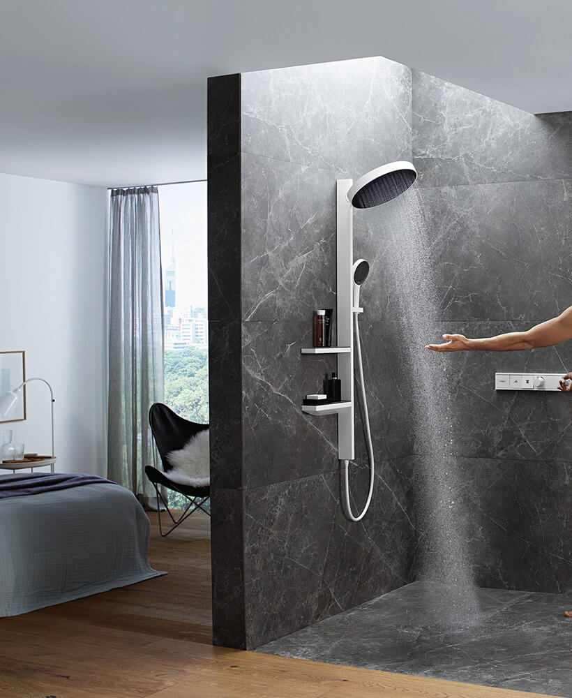 Купить Hansgrohe Rainfinity Showerpipe 360 Душевой набор скрытого монтажа белый матовый 26842700 в магазине wardena.ru
