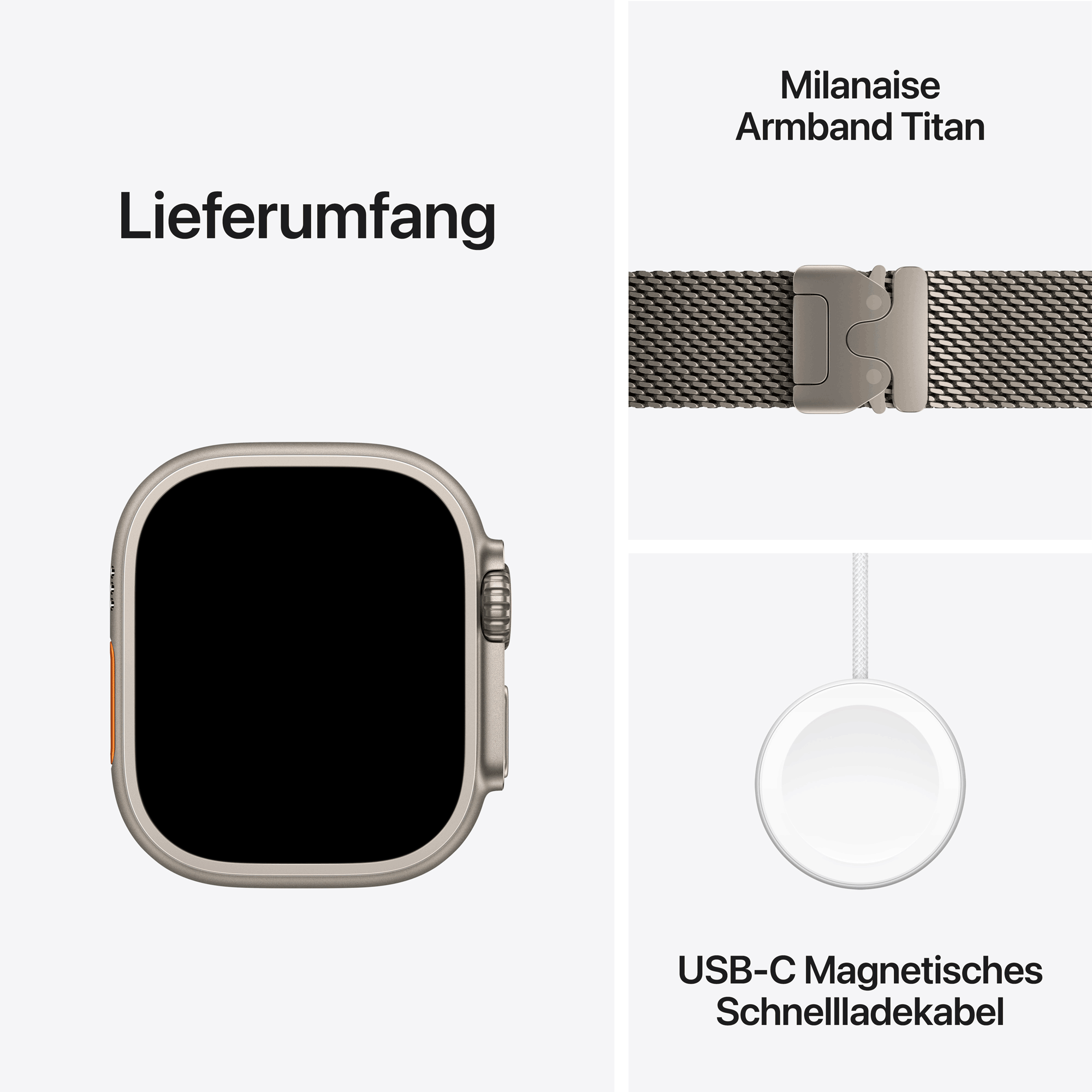 Купить Apple Watch Ultra 2 GPS + Cellular 49mm Natural Titanium Case mit Natural Titanium Milanese Band - M (MX5R3FD/A) в магазине wardena.ru