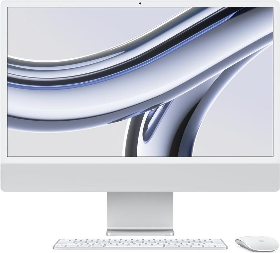Купить APPLE iMac Z195 59,62cm 23,5Zoll Apple M3 8C CPU/8C GPU/16C N.E. 16GB 512GB SSD Gbit Eth. MM NumKey TID DE - Silber (Z195-MQR93D/A-ACKN) в магазине wardena.ru