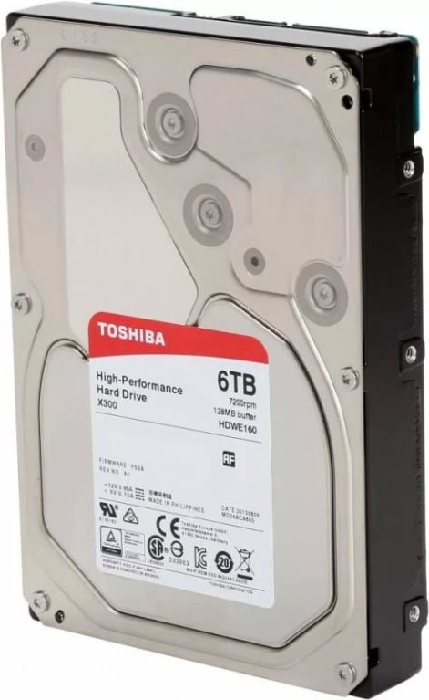 Купить Toshiba X300 - Festplatte - 6 TB - intern - 8.9 cm ( 3.5" ) - SATA 6Gb/s - 7200 U/min - Puffer: 128 MB (HDWE160UZSVA) в магазине wardena.ru