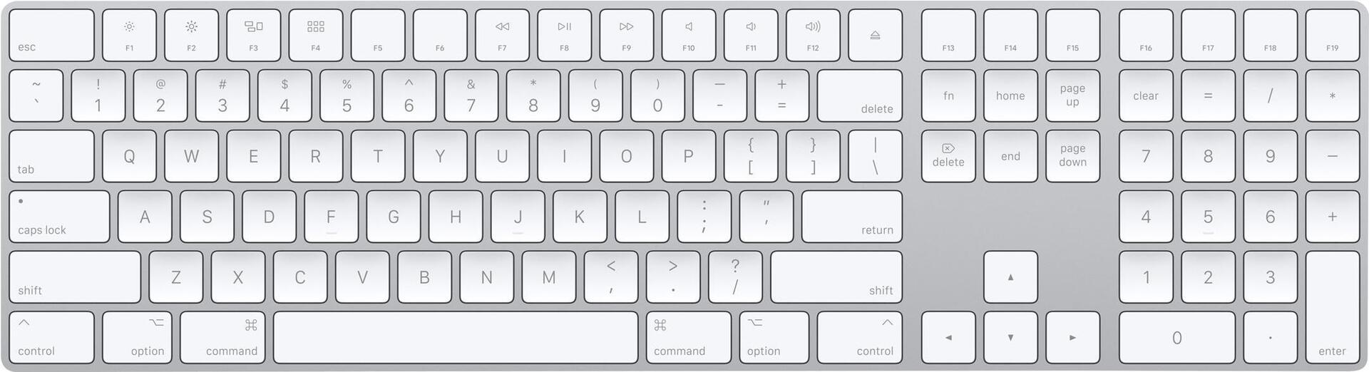 Купить Apple Magic Keyboard mit Ziffernblock - Tastatur - Bluetooth - QWERTY - Italienisch - Silber - für 10.2" iPad; 10.5" iPad Air; 10.9" iPad Air; iPad mini 5; iPhone 11, 12, 13, SE (MQ052T/A) в магазине wardena.ru