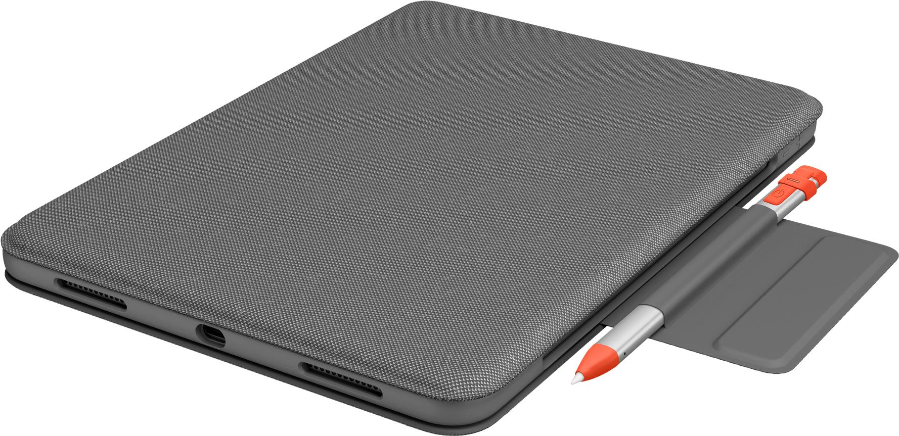 Купить Logitech Folio Touch - Tastatur und Foliohülle - mit Trackpad - hinterleuchtet - Apple Smart connector - QWERTY - Pan-Nordic - Oxford Gray - für Apple 10.9"  iPad Air (4. Generation) (920-009966) в магазине wardena.ru