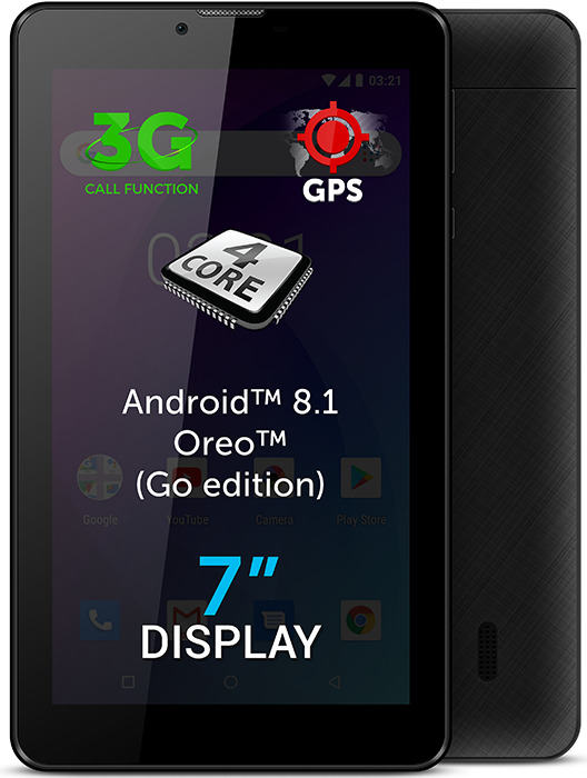 Купить Allview AX503 Tablet 3G 17,8 cm (7") 1 GB Wi-Fi 4 (802.11n) Android 8.1 Oreo Go edition Schwarz (AX503) в магазине wardena.ru