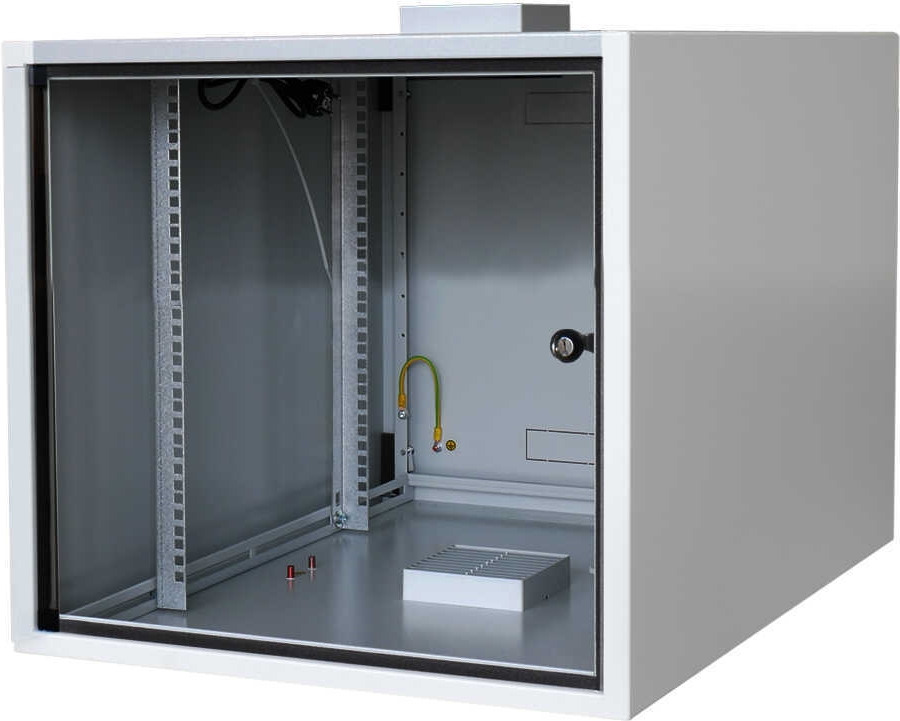 Купить RESISTER 19"-Schrank - erhöhter Staubschutz - 10 HE - Glastür - BxT 600x600mm - lichtgrau (RRSJ110) в магазине wardena.ru