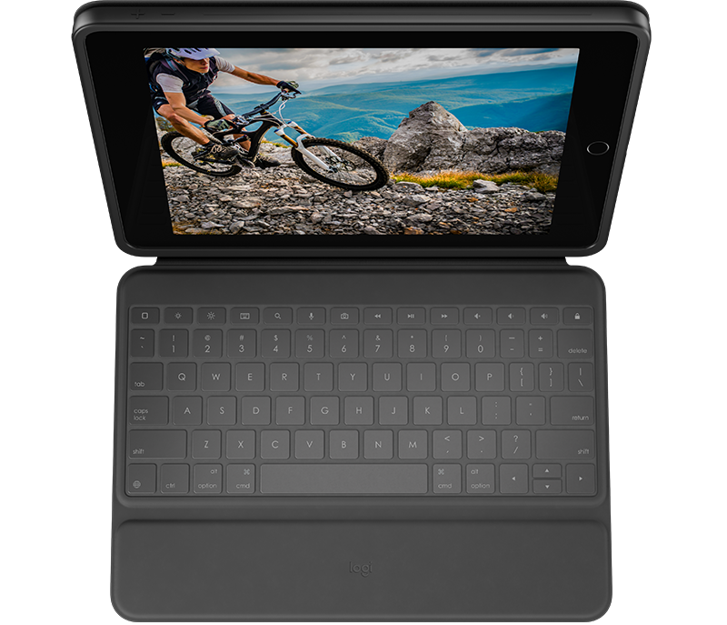 Купить Logitech Rugged Folio QWERTY UK Englisch Graphit USB Typ-C (920-009319) в магазине wardena.ru