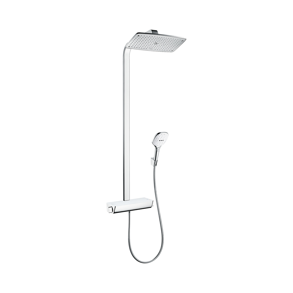 Купить Hansgrohe Raindance Select Showerpipe 360 душевая система с термостатом хром-белый матовый 27112400 в магазине wardena.ru