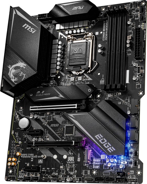 Купить MSI MPG Z490 GAMING EDGE WIFI - Motherboard - ATX - LGA1200-Sockel - Z490 Chipsatz - USB-C Gen1, USB 3.2 Gen 1, USB 3.2 Gen 2, USB-C Gen 2x2 - 2.5 Gigabit LAN, Wi-Fi, Bluetooth - Onboard-Grafik (CPU erforderlich) - HD Au (7C79-005R) в магазине wardena.ru