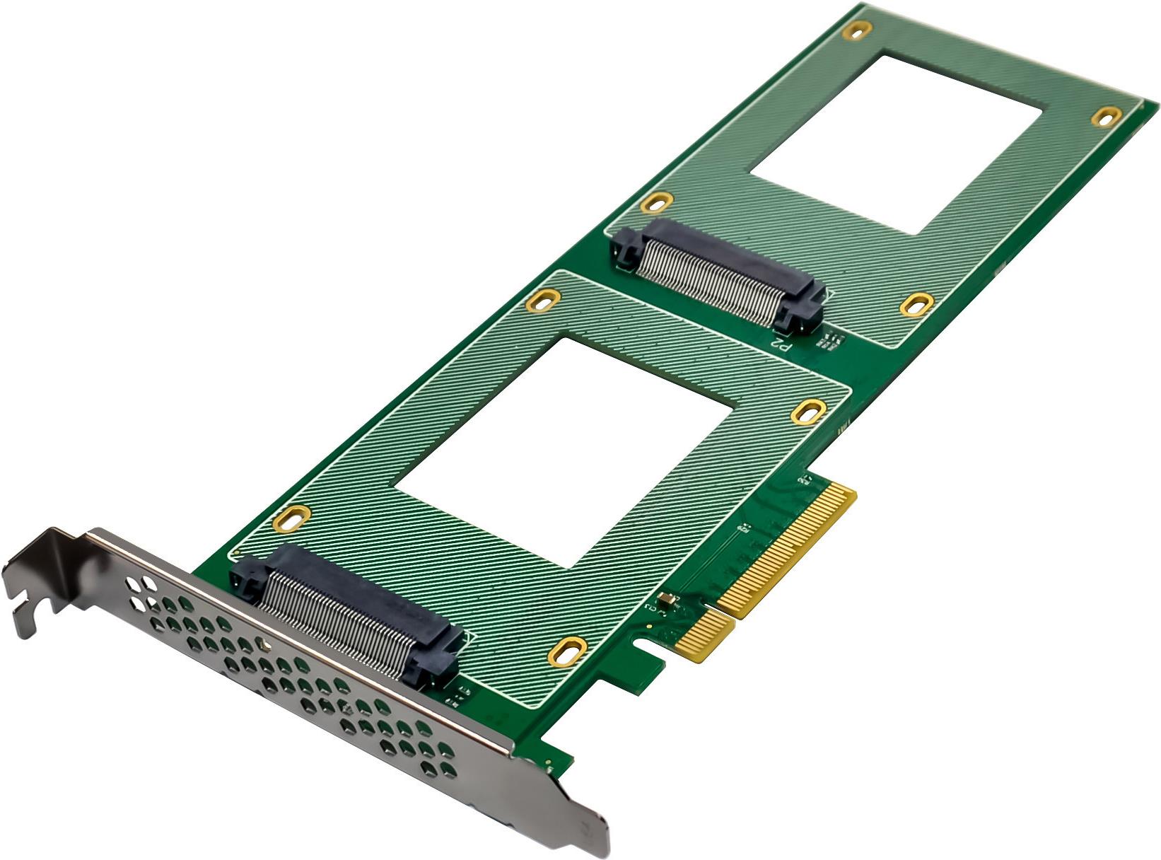 Купить InLine PCIe Karte zu 2x intern U.2 NVMe SFF-8639– Bifurcation x8 (76660O) в магазине wardena.ru