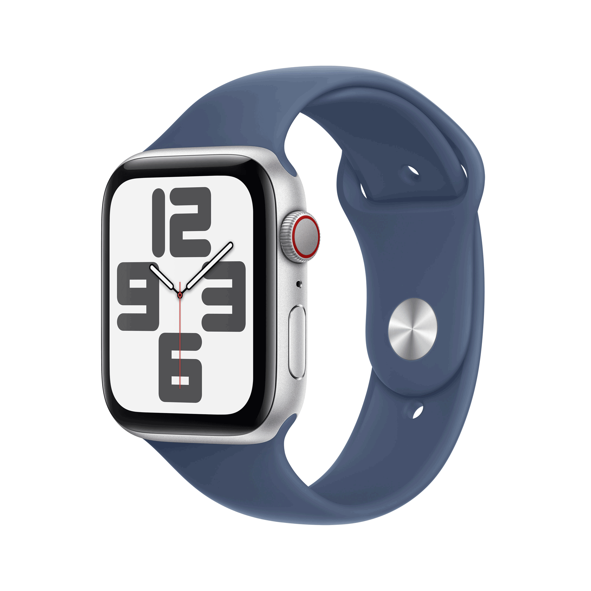 Купить Apple Watch SE GPS + Cellular 44mm Silver Aluminium Case mit Denim Sport Band - M/L (MXGQ3QF/A) в магазине wardena.ru