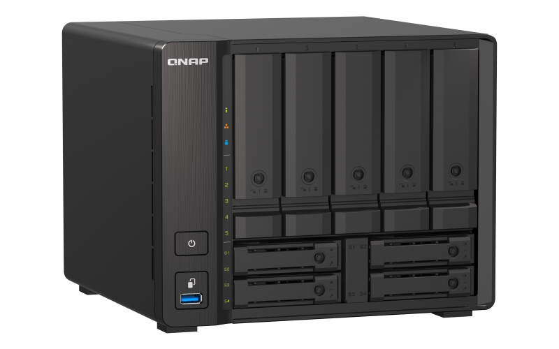 Купить QNAP TS-H973AX-8G - NAS-Server - 9 Schächte - SATA 6Gb/s - RAID 0, 1, 5, 6, 10, 50, JBOD, 60, RAID TP - RAM 8 GB - 2.5 Gigabit Ethernet / 10 Gigabit Ethernet - iSCSI в магазине wardena.ru