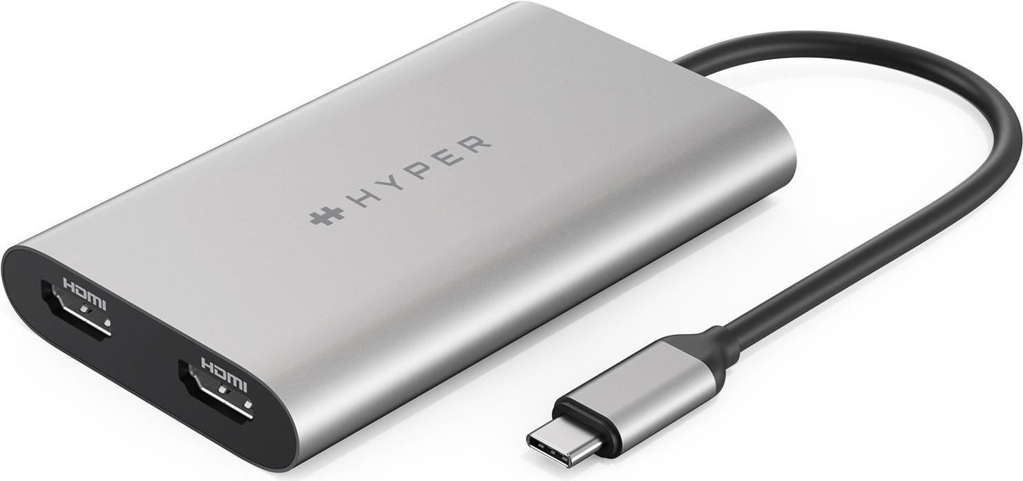 Купить HyperDrive Dual - Videoadapter - USB-C zu HDMI, USB-C - USB-Stromversorgung (100 W), 4K30Hz (HDMI 2nd display), 4K60Hz (HDMI 1st display) (HDM1-GL) в магазине wardena.ru