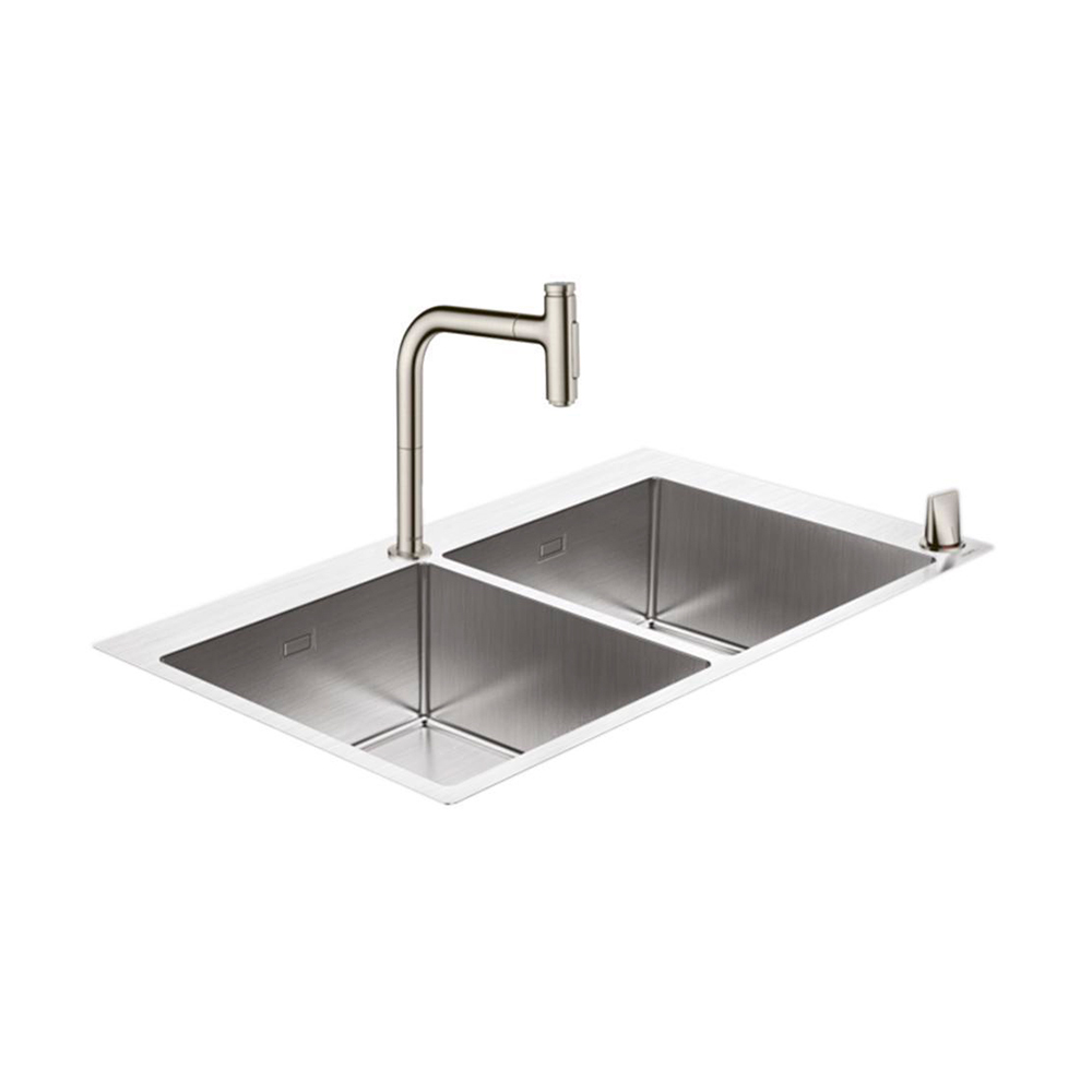 Купить Hansgrohe C71-F765-10 Комбинация для кухни 370/370 сталь 43203800 в магазине wardena.ru