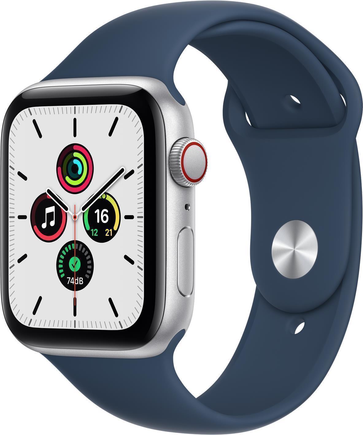 Купить Apple Watch SE (GPS + Cellular) - 44 mm - Aluminium, Silber - intelligente Uhr mit Sportband - Flouroelastomer - abyss blue - Bandgröße: regelmäßig - 32GB - Wi-Fi, Bluetooth - 4G - 36,36 g (MKRY3FD/A) в магазине wardena.ru