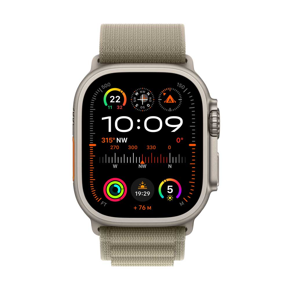 Купить AppleWatch Ultra 2 Titanium Cellular 49mm (Alpine Loop oliv) Large (MRF03FD/A) в магазине wardena.ru