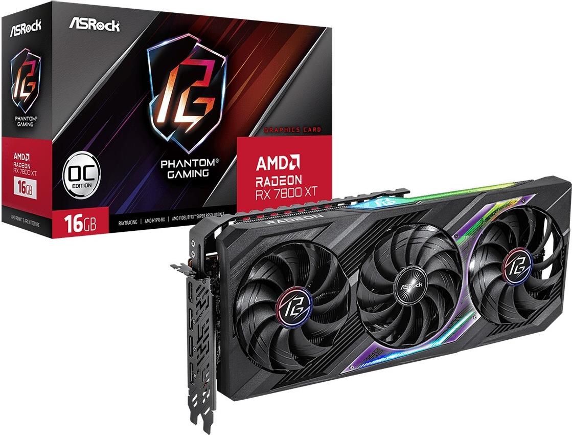 Купить Asrock RX 7800XT PHANTOM GAMING 16GO DDR6 256bit (90-GA4MZZ-00UANF) в магазине wardena.ru