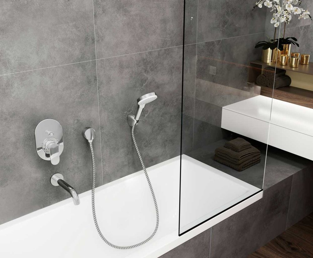 Купить Hansgrohe Vernis Blend Смеситель для ванны однорычажный скрытого монтажа черный матовый 71449670 в магазине wardena.ru