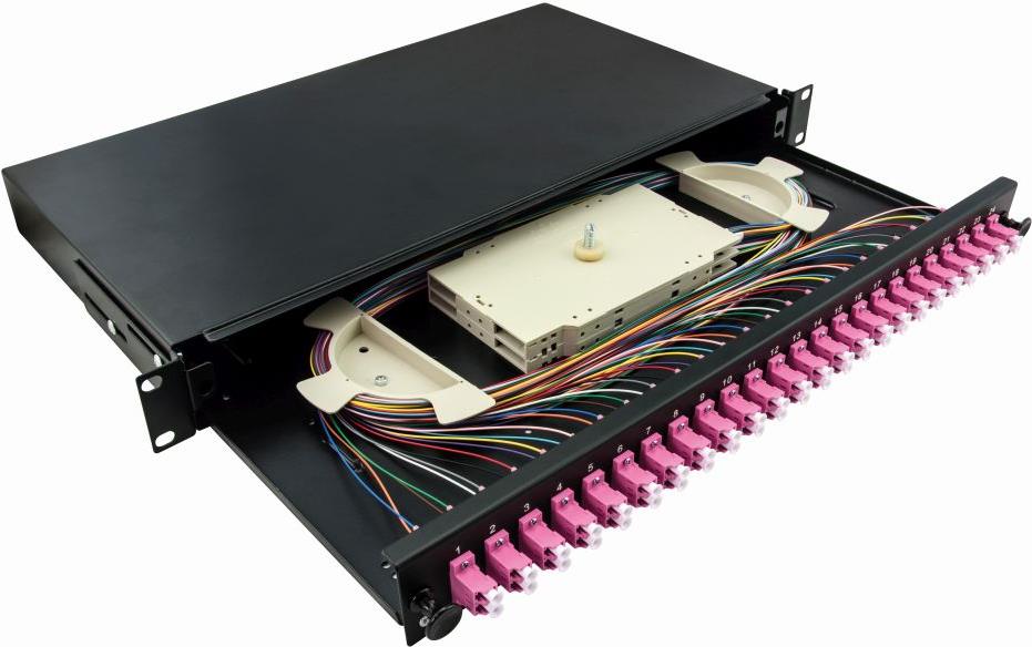 Купить 19" Komplett bestückte Spleißboxen LC-DX 24 Port, Multi Mode OM4, 1HE, schwarz, LogiLink® [F24LC4B] (F24LC4B) в магазине wardena.ru