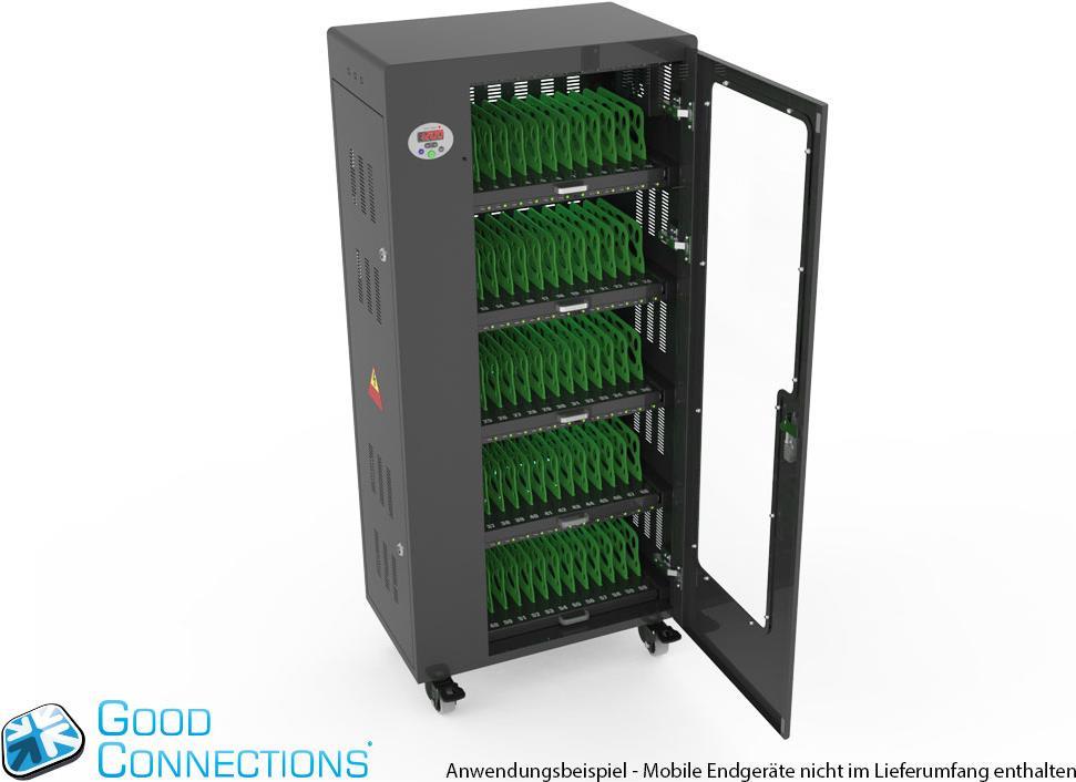 Купить Good Connections - Wagen (synchronisieren, laden und unter UV-Licht reinigen) - für 65 Tablets - verriegelbar - Aluminium, Stahl, Acryl - Schwarz - Ausgang: 5 V (PCT01-A65S) в магазине wardena.ru