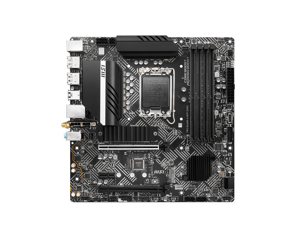 Купить MSI PRO B660M-A WIFI DDR4 - Motherboard - micro ATX - LGA1700-Sockel - B660 Chipsatz - USB-C Gen1, USB 3,2 Gen 1, USB 3,2 Gen 2 - 2,5 Gigabit LAN, Wi-Fi, Bluetooth - Onboard-Grafik (CPU erforderlich) - HD Audio (8-Kanal) (7D43-002R) в магазине wardena.ru