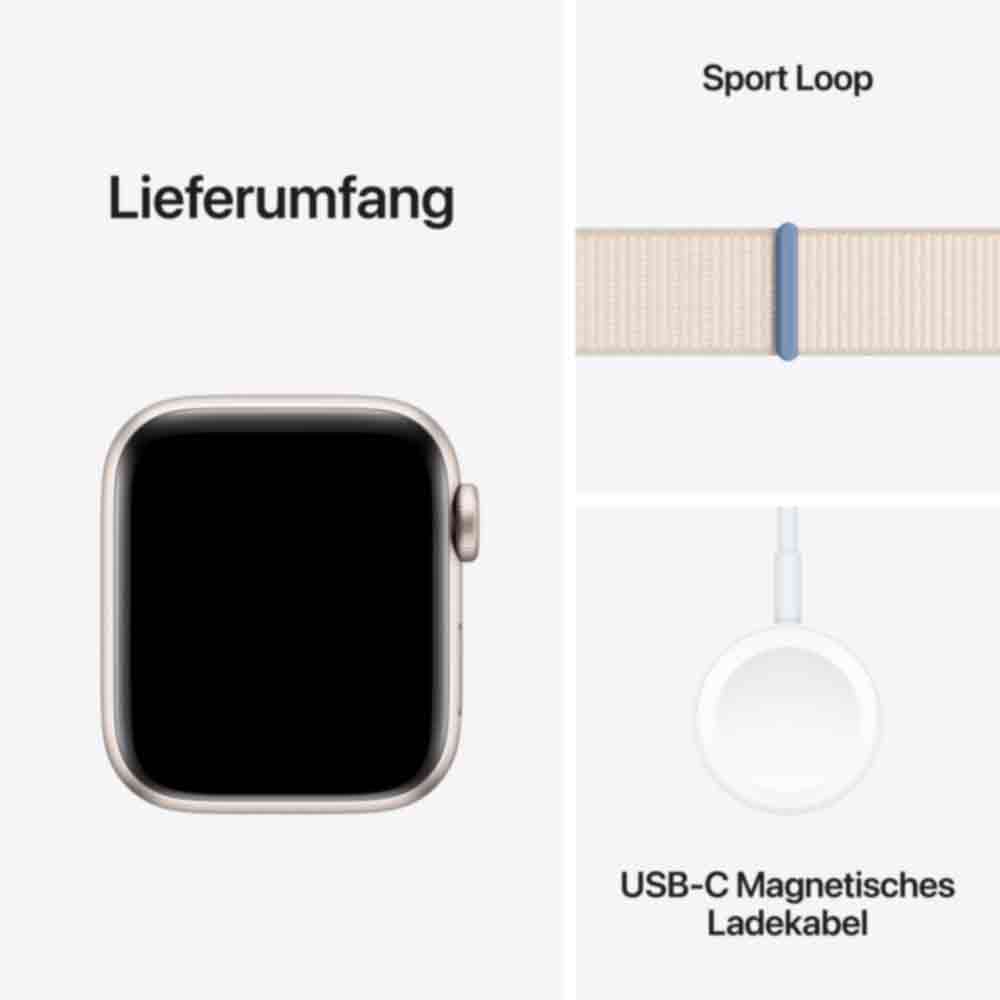 Купить Apple Watch SE (GPS + Cellular) - 40 mm - Starlight Aluminium - intelligente Uhr mit Sportschleife - Stoff - Starlight - Handgelenkgröße: 130-200 mm - 32GB - Wi-Fi, LTE, Bluetooth - 4G - 27,8 g (MRG43QF/A) в магазине wardena.ru