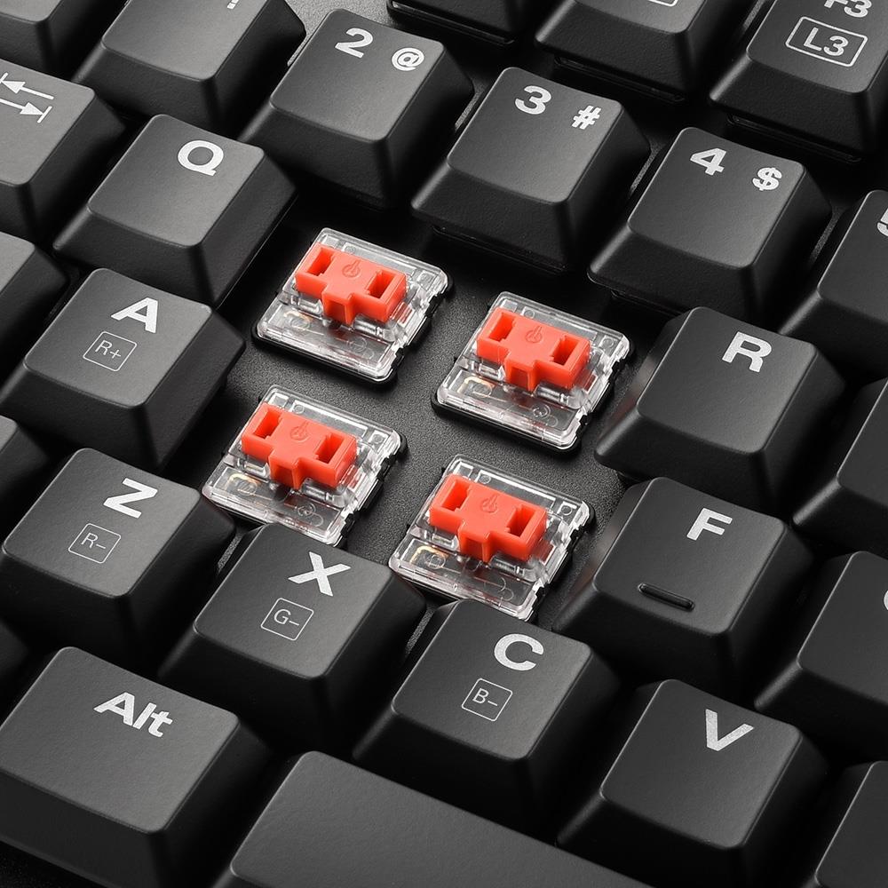 Купить Sharkoon PureWriter RGB - Tastatur - Hintergrundbeleuchtung - USB - Französisch - Tastenschalter: Kailh Red - Schwarz (4044951027897) в магазине wardena.ru