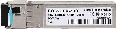 Купить Kompatibler Ciena SFP-10G-BX-D BlueOptics BO55J33620D SFP+ Bidi Transceiver, LC-Simplex, 10GBASE-BX-D, Singlemode Fiber, TX1330nm/RX1270nm, 20KM, DDM, 0°C/+70°C (SFP-10G-BX-D-20-CI-BO) в магазине wardena.ru