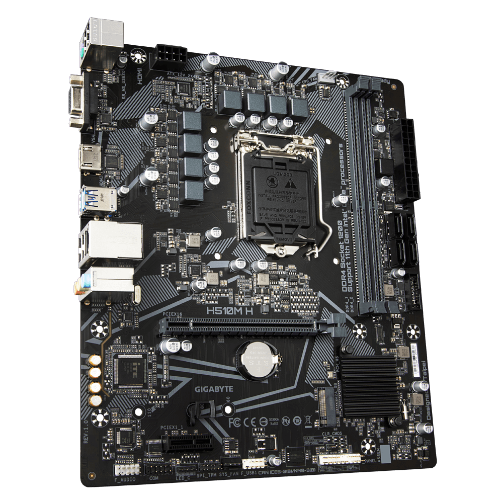Купить Gigabyte H510M H - Intel - LGA 1200 - Intel® Celeron® - Intel® Core™ i3 - Intel Core i5 - Intel Core i7 - Intel Core i9 - Intel® Pentium® - LGA 1200 (Socket H5) - DDR4-SDRAM - 64 GB (H510M H) в магазине wardena.ru