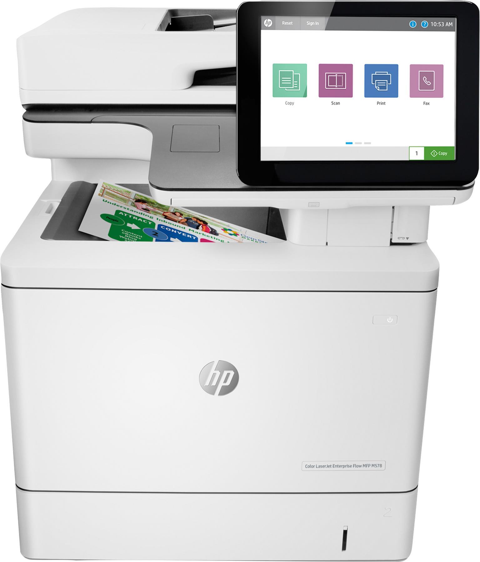 Купить HP Inc HP LaserJet Enterprise Flow MFP M578c - Multifunktionsdrucker - Farbe - Laser - Legal (216 x 356 mm) (Original) - A4/Legal (Medien) - bis zu 38 Seiten/Min. (Kopieren) - bis zu 38 Seiten/Min. (Drucken) - 650 Blatt (7ZU87A#B19) в магазине wardena.ru