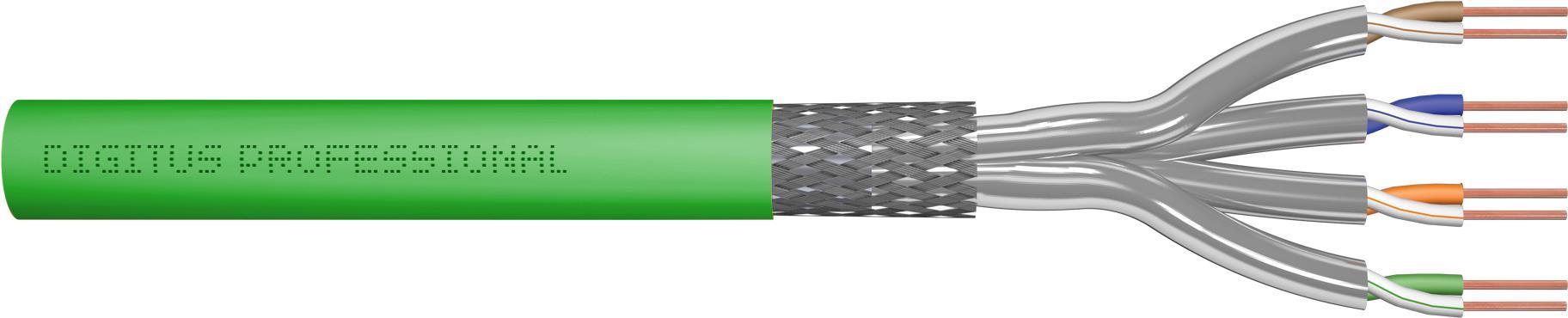 Купить DIGITUS Professional - Bulkkabel - 100 m - 7.9 mm - S/FTP - Simplex - CAT 8.2 - halogenfrei - grün (DK-1843-VH-1) в магазине wardena.ru