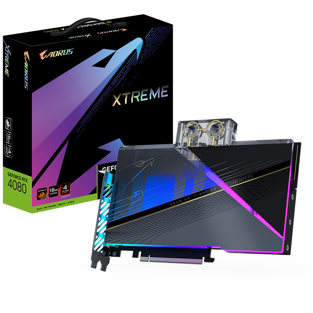 Купить GIGABYTE AORUS GeForce RTX 4080 WaterForce 16GB GDDR6X Grafikkarte 1xHDMI, 3xDP (GV-N4080AORUSX W-16G) (GV-N4080AORUSX W-16GD) в магазине wardena.ru