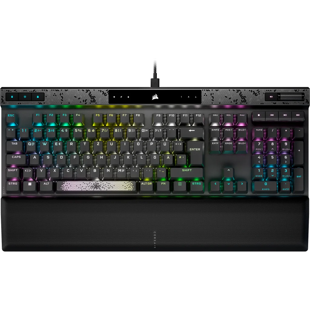 Купить CORSAIR K70 MAX RGB magnetisch-mechanische Gaming-Tastatur RGB-LED-Beleuchtung CORSAIR MGX Schwarz Schwarze PBT-Tastenkappen - US Layout (CH-910961G-NA) в магазине wardena.ru