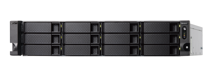 Купить QNAP TS-h1283XU-RP E-2236 Eingebauter Ethernet-Anschluss Rack (2U) Schwarz - Grau NAS (TS-H1283XU-RP-E2236-128G) в магазине wardena.ru