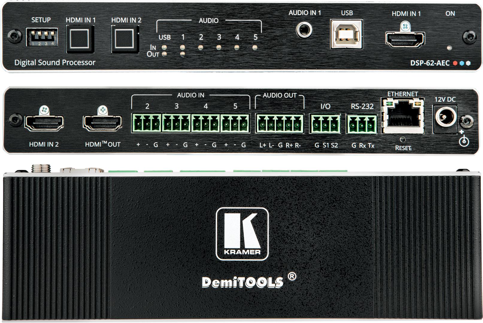 Купить Kramer XSPerience DSP-62-AEC - 6 x 2 Matrix Switcher / Audio Disembedder (13-80555090) в магазине wardena.ru